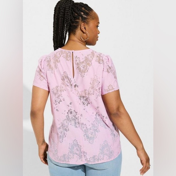 Torrid Lavender Lace Blouse - Picture 5 of 13